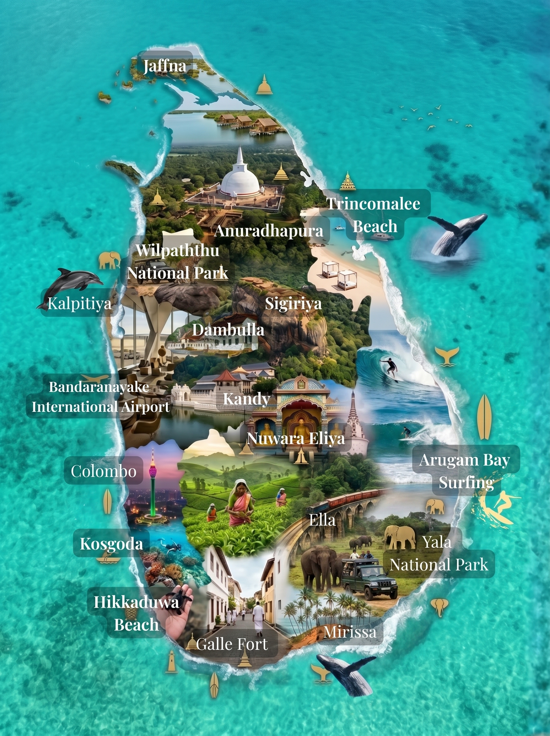 Sri Lanka Destinations Map